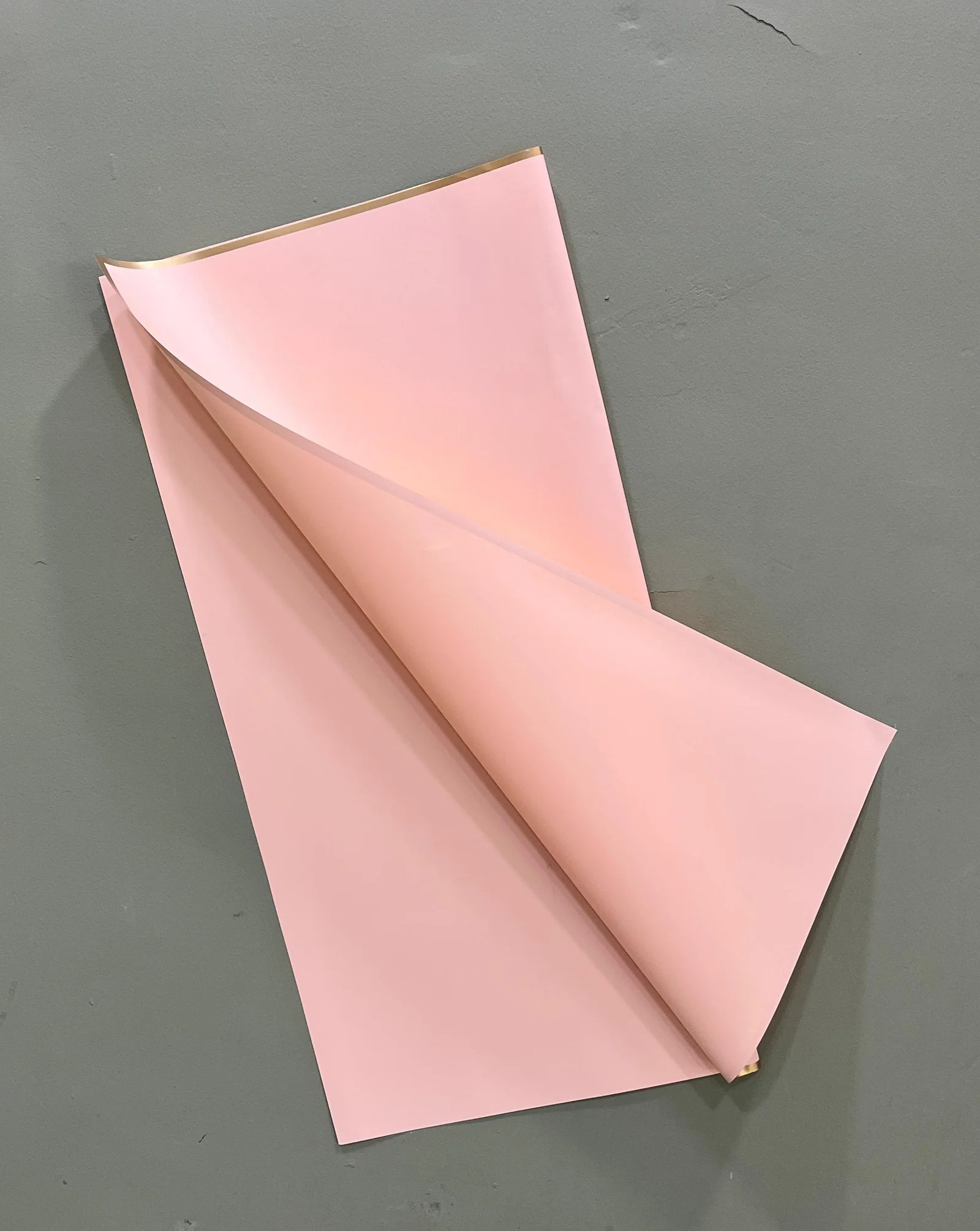 Kertas Bunga Cellophane Pink List Gold