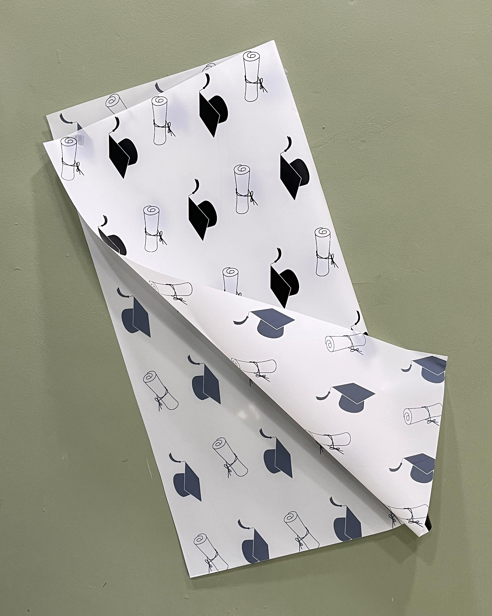 Kertas Bunga Cellophane Bening Motif Topi Toga