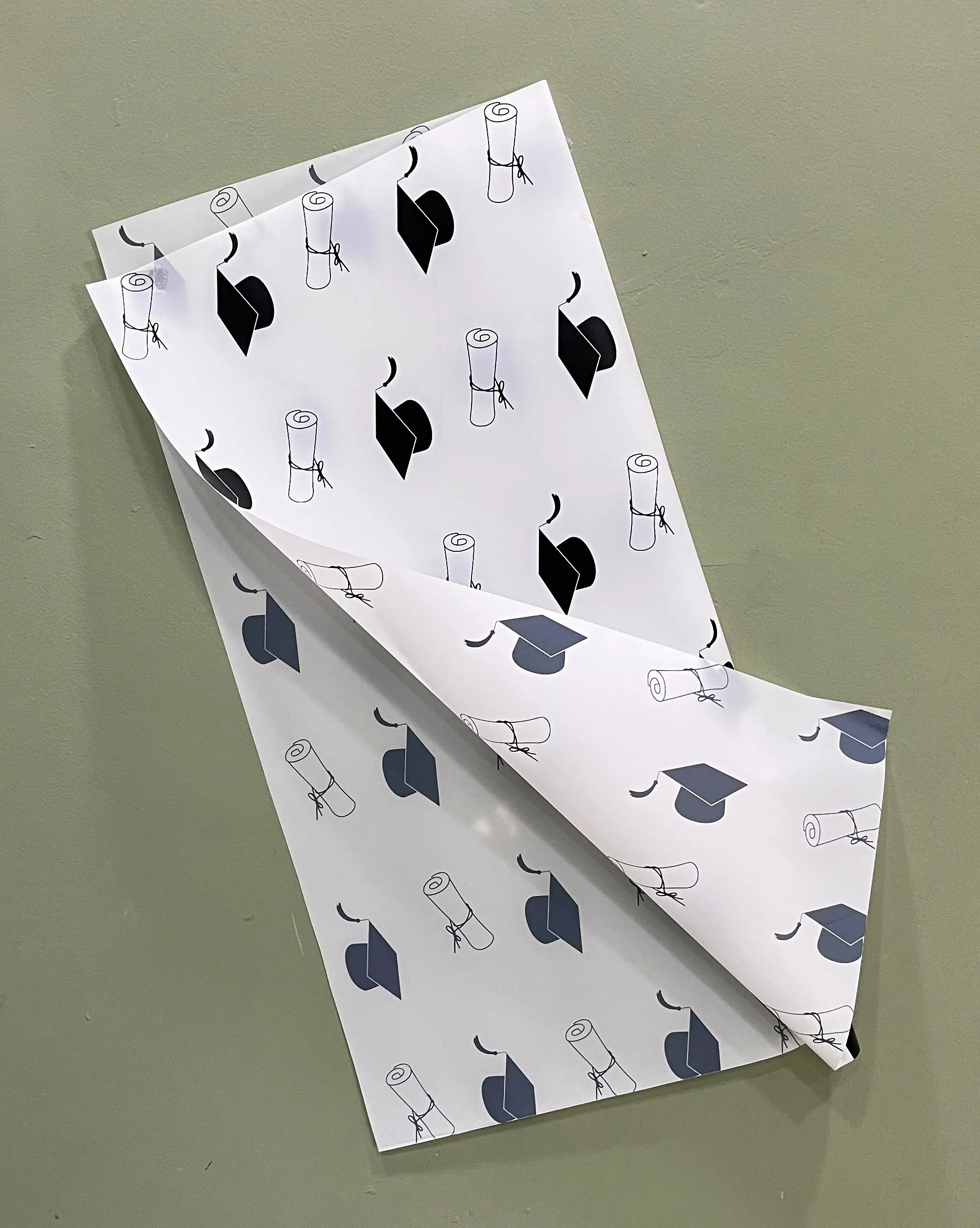 Kertas Bunga Cellophane Bening Motif Topi Toga